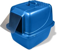 Giant Enclosed Cat Pan with Odor Door, Hooded Blue
