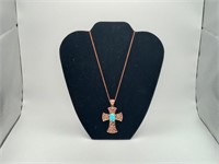 NWT Copper & Turquoise Timna Cross Necklace