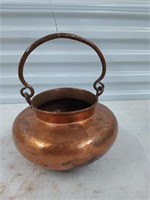 Copper pot with handle 9"