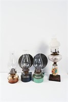 4 ASSORTED OIL LAMPS