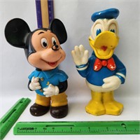 Vintage Disney Mickey Mouse, Donald Duck figurines