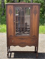 ANTIQUE 1930S ONE DRAWER DISPLAY CABINET