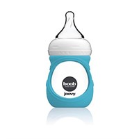 JOOVY Boob Glass Bottle & Sleeve, Turq, 5 Ounce