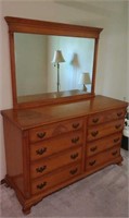 Vintage Eight Drawer Dresser with Mirror