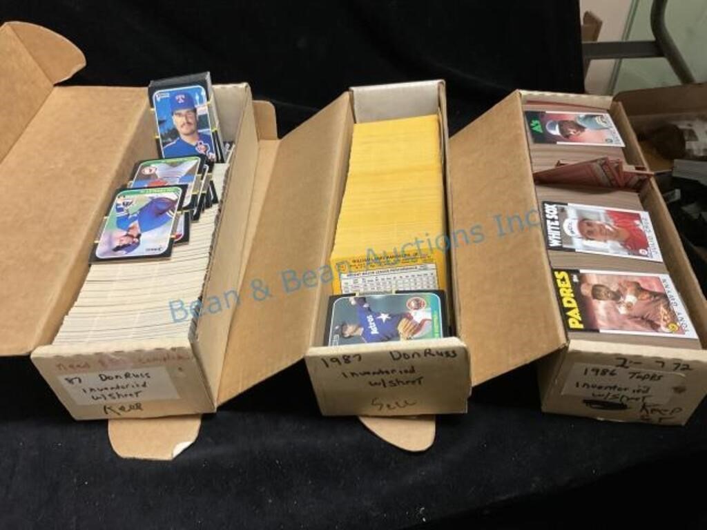 Three boxes of baseball cards