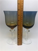 Aurora Amber Large Wine Glasses (8)
