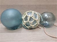 (3) 75yr-Old Japanese Glass Fishing Floats