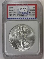 2013 IGS MS70 American Silver Eagle