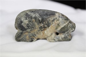 A Jade or Stone Pig Form Figure