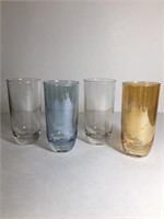 Vintage 1960s Barware Juice Glasses Iridescent