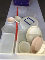 Box of Tupperware and other containers