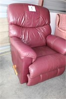 Burgundy Leather Lazyboy Recliner, some wear