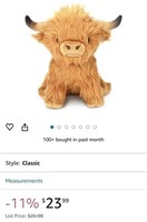 Scottish Highland Cow Stuffed Animal, Realistic