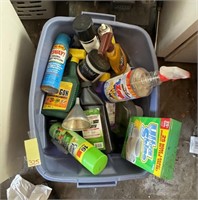 Tote of Cleaning Supplies