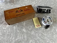 Folding Binoculars, Miniature  Clock & Misc.