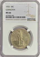 1925 Lexington Silver Commem. Half Dollar MS-66