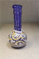 Moser Style Decorative Small Glass Vase