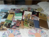 Kids hard back books, encyclopedia, misc paper