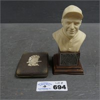 Early Pirates Cigarette Case & Pie Traynor Statue