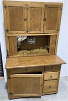 Oak Hoosier Cabinet w/ Original Jars & Sifter