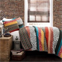 3 Piece Bohemian Design Bedding Set, Full/Queen