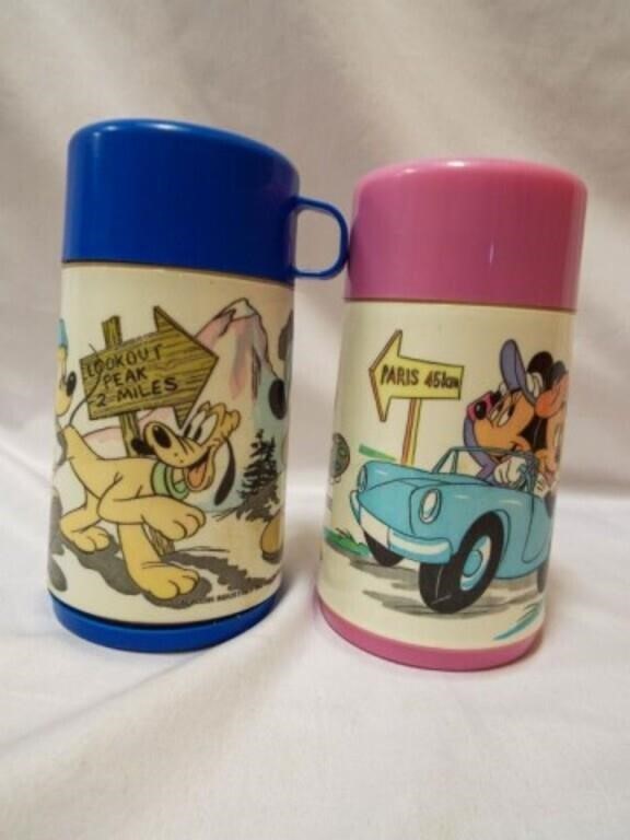 (2) Walt Disney Mickey Mouse Thermos ONLY