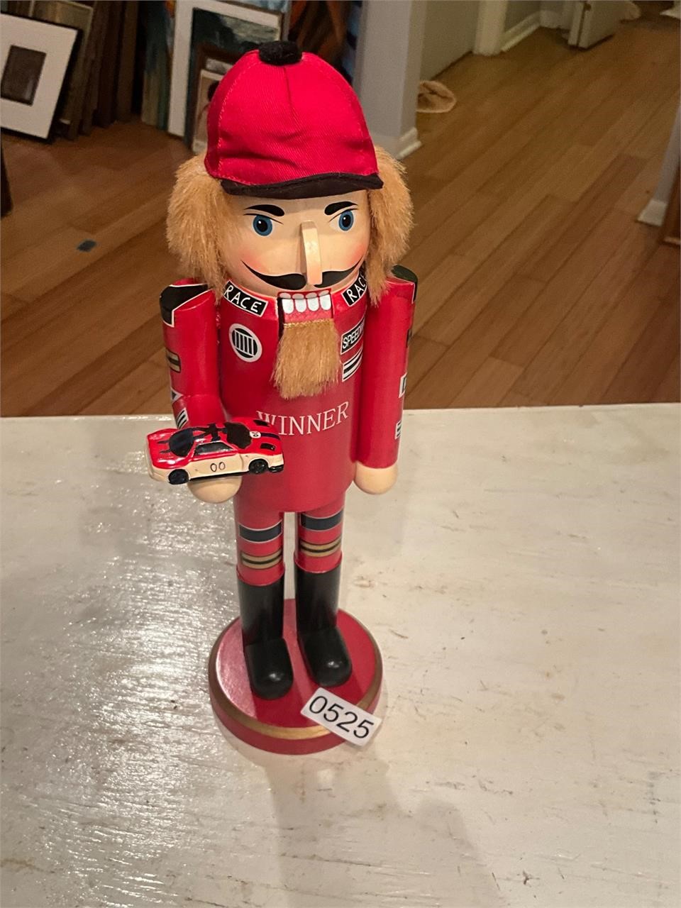 Race car Driver Wood Nutcracker