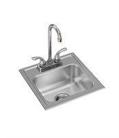 Elkay drop in 15”x15”satin stainless Steele sink