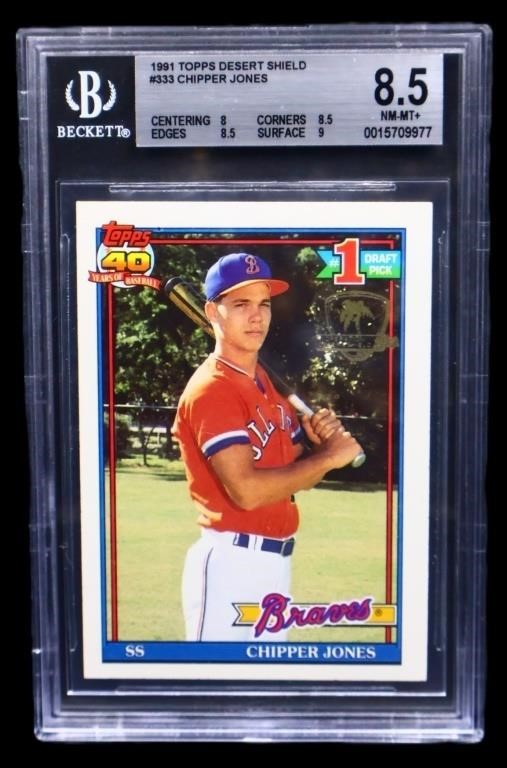 Graded 1991 Topps Chipper Jones Desert Shield card