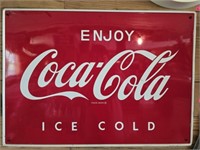Vintage enjoy Coca-Cola metal sign