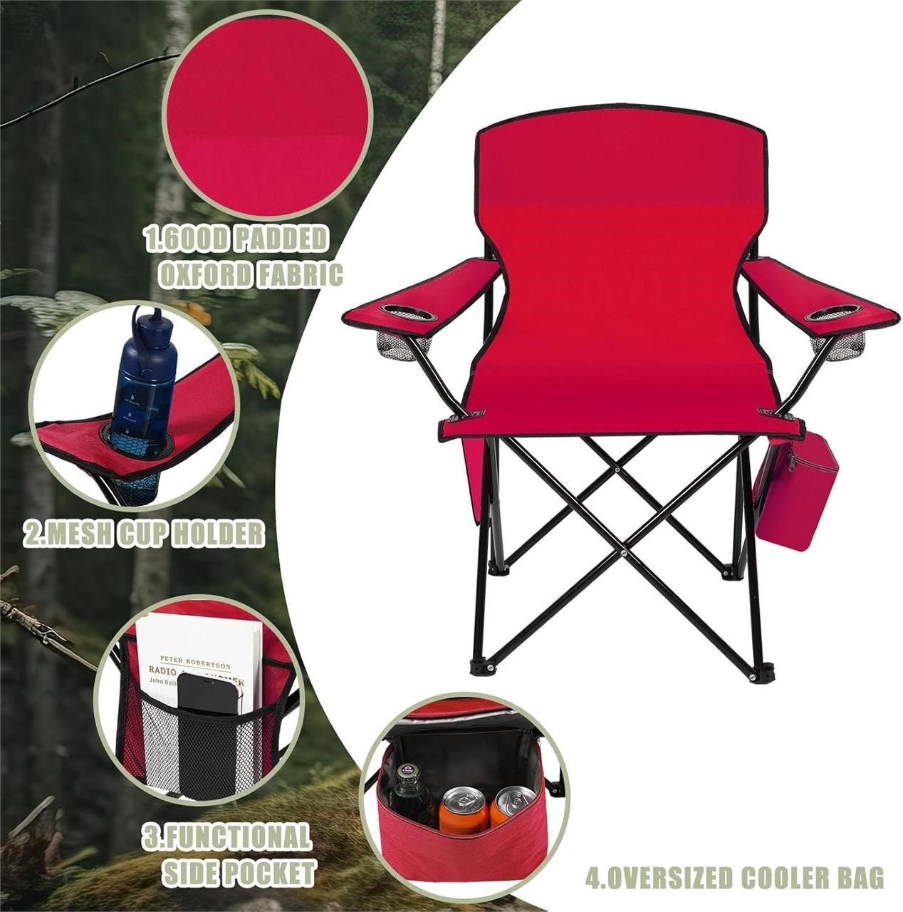 Oversized Portable Camping Chair Heavy Duty