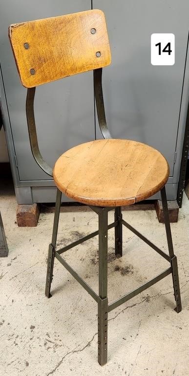 Antique Industrial Shop Stool