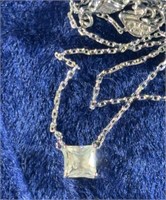 swarovski crystal charm on 16" stainless chain