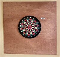 Magnetic dart board, darts, backboard