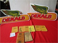 2 - 1998 CORRUGATED DEKALB WING SIGNS, 6- 1960'S