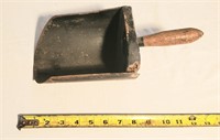 Large 12 in long wooden handled old scoop