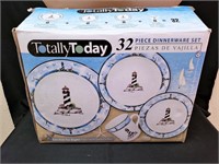 Totally Today 32 Piece Dinnerware Set Lighthouse