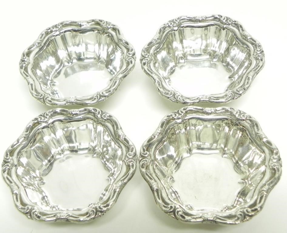 4 BIRKS STERLING SMALL NUT BOWLS-56g TOTAL