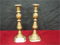 Set of 2 Vintage Brass Candle Holders