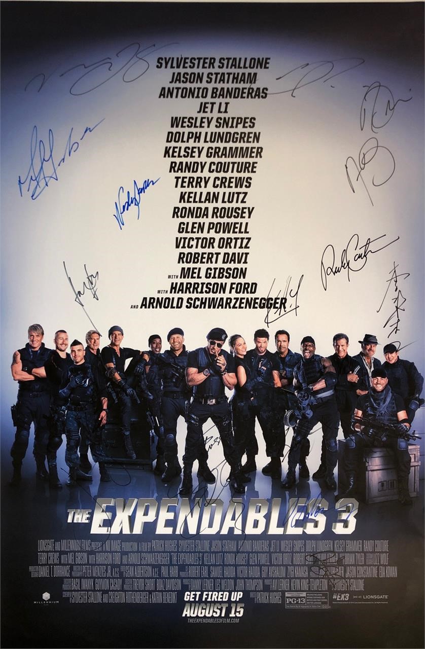 Expendable 3 Sylvester Stallone Autograph Poster