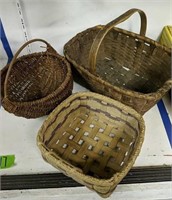 Antique Baskets. Splint Oak Etc