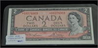 1954 CAD $2 Dollar Banknote Mod Replacement