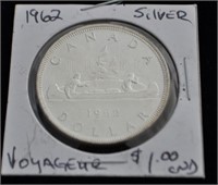 1962 CAD Voyageur Silver $1 Coin