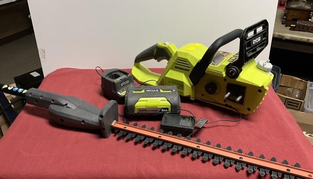 Ryobi cordless chainsaw parts and misc