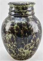 Ceramic Urn, Black and Green