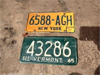 New York and Vermont License Plates