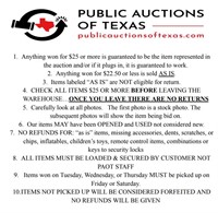 PICK-UP DAYS 5/24 & 5/25 PLEASE READ AUCTION RULES
