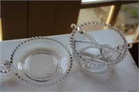 Lot of 4 Glass beaded edge serving bowls/spoons