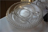 Lot of 3 Glass beaded edge serving bowls