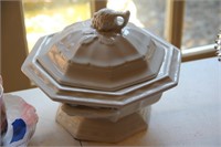 Vintage white soup tureen with lid